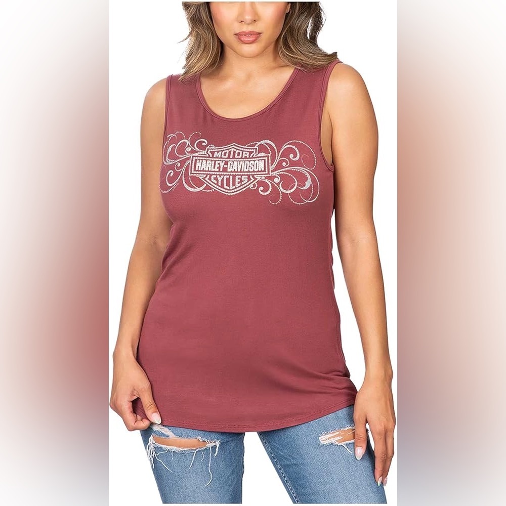 ***SOLD ON ANOTHER PLATFORM*** 
Harley-Davidson Women's Burgundy Tank Top